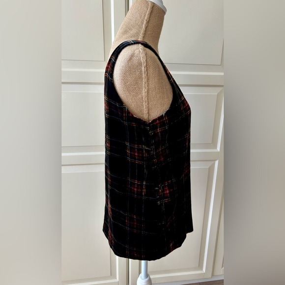 J. Crew Black and Red Plaid Scoop Neck Tank Top - Picture 3 of 6